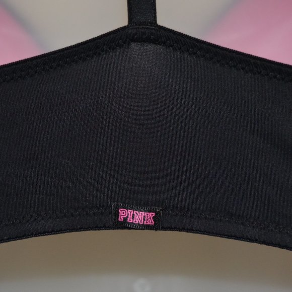 PINK Victoria's Secret 34B Wear Everywhere push-up black front closure bra EUC - Picture 2 of 9